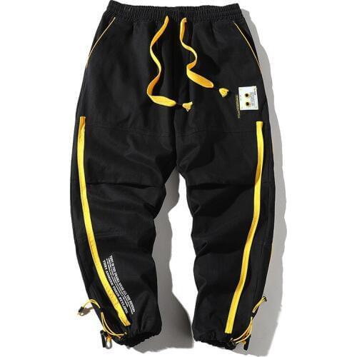 2020 Autumn Streetwear Hip hop INS Joggers Pants Men Loose Harem Pants Ankle Length Trousers Patchwork Casual Sweatpants