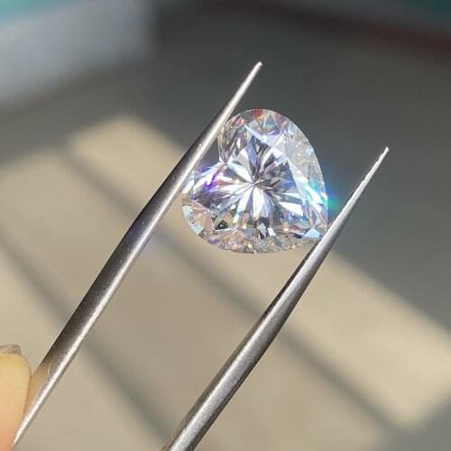 8x8mm GRA Heart Cut Synthetic Moissanite Diamond 6.5x6.5mm Loose Gemstone For Ring Making