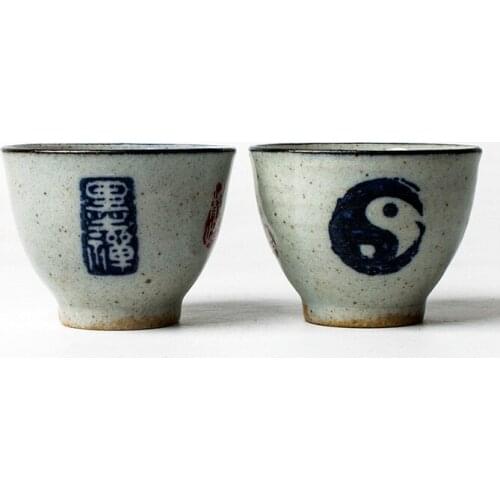 Stoneware hand-painted tea cup Jingdezhen ceramics tea cup Zen single cup smelling cup small old antique Kungfu tea set NO.YZ14