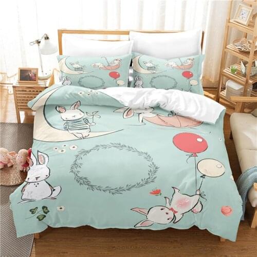 Cute Bunny Bedding Set For Bedroom Soft Bedspreads For Bed Home Comefortable Duvet Cover Quality Quilt Cover And Pillowcase