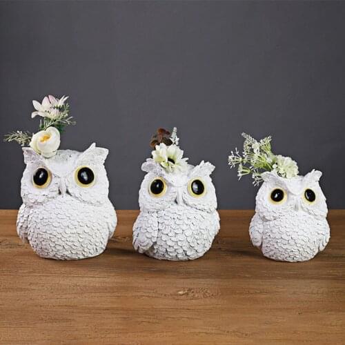 Creative Owl Miniature Model Flower Arrangement Home Decoration Ornaments Desktop Display Furnishings New Year Gifts For Child