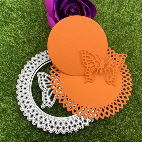 Round Butterfly background Metal Cutting Dies Stencils For DIY Scrapbooking Decorative Embossing Handcraft Die Cutting Template