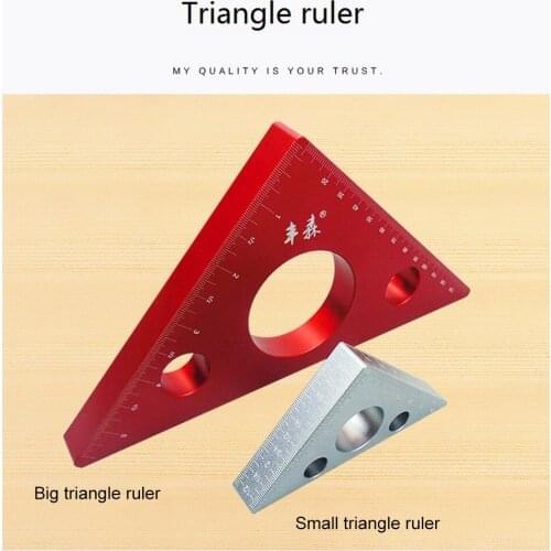 Aluminum Alloy Right Angle Ruler Mini Pocket Square DIY Woodworking Triangle Ruler Height Measuring Gauging Woodworking Tools