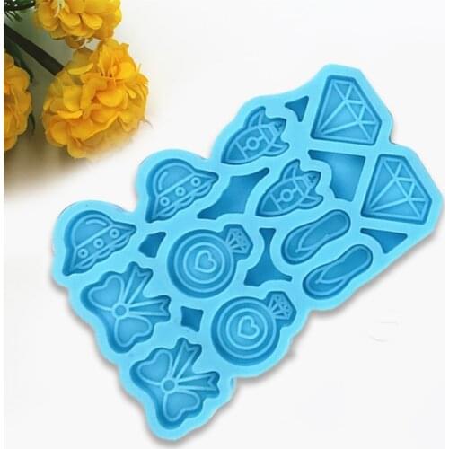 M2EA Bowknot Diamond Slippers Sun Hat Shaped Earrings Ear Studs Epoxy Resin Mold Jewelry Necklace Pendant Silicone Mould DIY