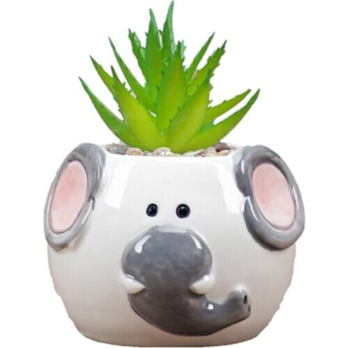 Cute Animal Flower Pot Ceramic Vase Planter Desktop Ornaments Home Decor Garden Pot Succulent Pot Plant Pot