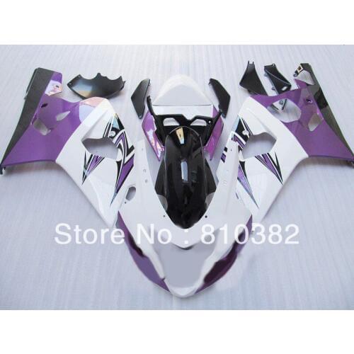 ABS Plastic Fairing kit for GSXR600 750 04 05 GSXR600 GSXR750 GSX-R600 750 K4 2004 2005 purple white Fairings set SW61