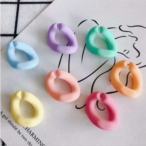 10pcs/lot new creative open oval crylic bead hang buckle charm connectors for diy keychain bag chain jewelry making accessories