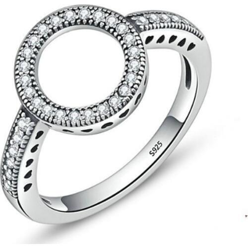 New trendy cubic zirconia white crystal rings for women classic wedding & engagement rings fashion jewelry gifts