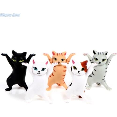 HOT Dancing Cat Earphone Stand Penholder Desktop Display Stand Cute Doll Handmade Decoration-Everything can be lifted 5.5cm 1 Pc