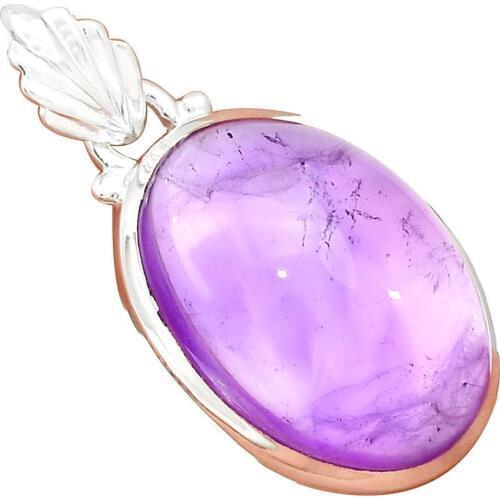 Nature AMETHYST Pendant 925 Sterling Silver, 37 mm, MHBAP5521