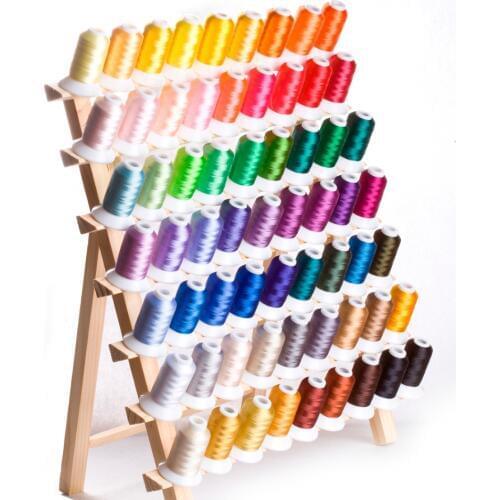 Simthread Polyester Embroidery Thread 63 Brother Colors 550 Yards 500 Meters Per Spool For Brother Singer Janome Babylock