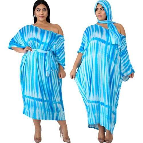 Plus Size Women Clothing Summer Dress 4xl 5xl 6xl Milk Silk Day Loose Waist Pullover Long Dresses Print Wholesale Dropshipping