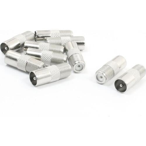 RF Coaxial Adapter Connector IEC DVB-T TV PAL MALE TO F female jack 100 pcs/lot