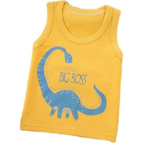 Shirt Baby Blouses Kids Vest Sleeveless t-shirt Boys new Toddler Shirts Cool Print Cotton Cartoon Children girls single top