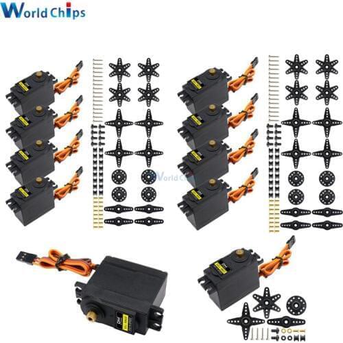 10pcs/lot 13KG 15KG Servos Digital MG995 MG996 MG996R Servo Metal Gear for RC Car Robot Helicopter Boat For Arduino UNO Diy Kit