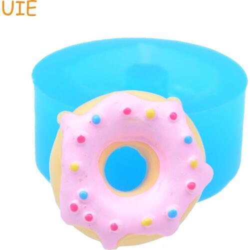 TYL005U 20.2mm Donut / Doughnut with Sprinkles Silicone Push Mold - Dessert, Fondant, Cake Topper, Chocolate, Resin, Cookie Mold