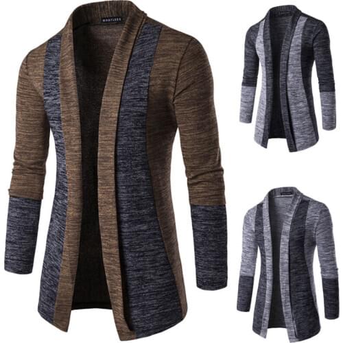 Stylish Mens Slim Fit Suit Business Solid Knitted Jumper Cardigan Coat Warm Tops