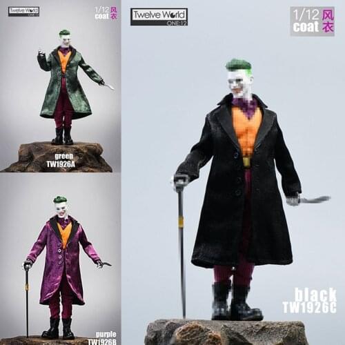 TWTOYS TW1926 1/12 Clown-style Windbreaker Overcoat Clothes Accessories Model Fit 6'' Male Action Figure Body 3 Color Optional