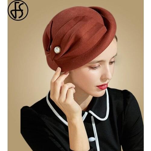 FS Fashion Wool Felt Berets Hats For Women Lady Bonnet Cap Solid Color Winter Spring Classic French Hat Flat Caps