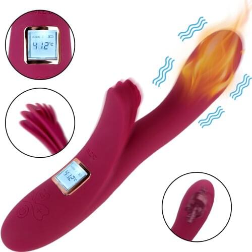 10 Speed Heating vibrator Nipple G Spot Dildo Massager Female Masturbator Clitoris Stimulator Tongue Vibrators for women