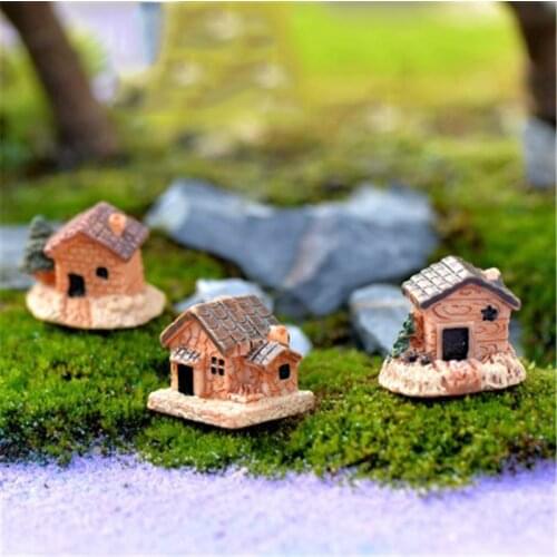 ZOCDOU 1 Piece Mini Fenced Tree House Exquisite Country Villas Home Ornament Small Statue Little Figurine Crafts Cute Decoration