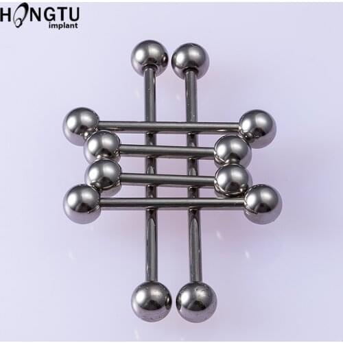 1PC 100% G23 Grade Solid Titanium Straight Bar Tongue Piercing Nipple Ring Ear Industrial Barbells Cartilage Body Jewelry