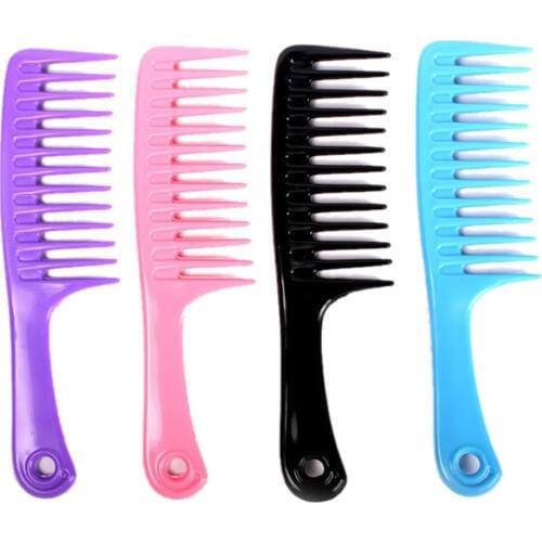 23.8CM 1Pcs Hair Combs Hairstyle Wide Tooth Plastic Handgrip Barber Hairdressing Haircut Styling Tools Color Random