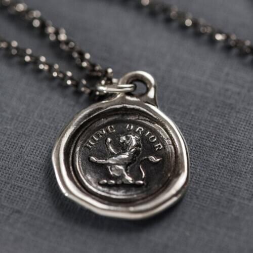 10pcs Witch Accession Be a Lion - From Here I Rise Lion Wax Seal Necklace Wicca Gift Pendant