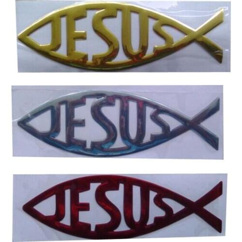 100 pieces/lot) Wholesale 3D PVC JESUS Car stickers and decals car styling wall glass fridge stickers