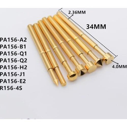 100Pcs Metal-plated Compression Test Pin PA156-A2/B1/E2/Q1/Q2/H2/J1 Electronic Universal Needle Diameter 2.36mm Spring Thimble