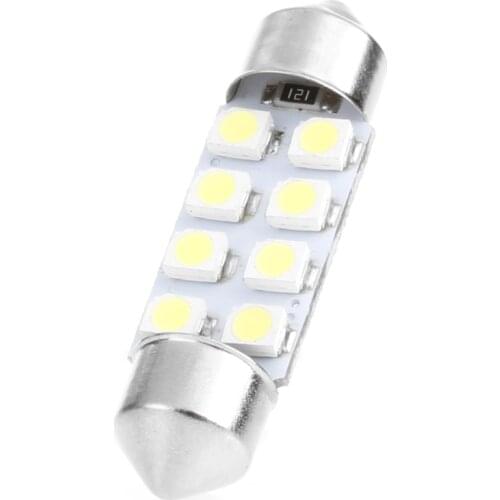 1XCF 1 Pc 41mm LED Light 1210 8 SMD Car Dome Double-Tip Roof Bulb Reading Lamp