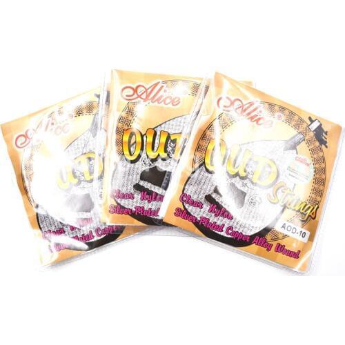 3 Sets of Alice AOD-10/11/12 OUD Strings Clear Nylon Silver-Plated Copper Alloy Wound 10-11-12 String Free Shipping Wholesales
