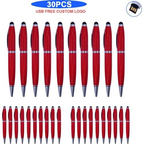 30pcs free logo USB Pendrive 16GB 32GB waterproof Metal USB Flash Drive 64GB USB memory Stick Waterproof pen drive usb 2.0 flash