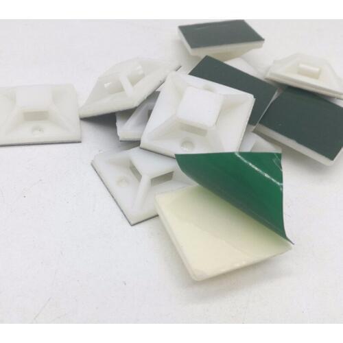 50PCS 25mm White Z25 x 25 mm Square Self-Adhesive Cable Tie Mount Base Cable tie holder