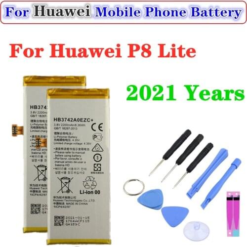 2021 HB3742A0EZC+ Battery For Huawei P8 Lite GR3 2016 TAG-L21 L22 L23 L01 L03 L13 ALE-L21 ALE-L23 ALE-L02 UL00 2200mAh Battery