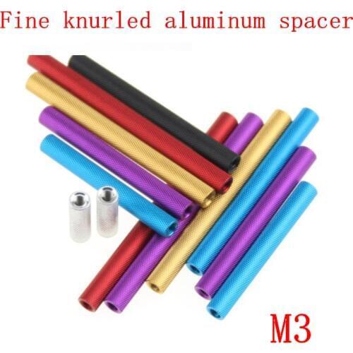 10pcs 3mm aluminum column post M3 fine Knurled aluminum spacer standoffs screws RC Multirotors M3*6/8/10/12/15/20/25/30/35/37
