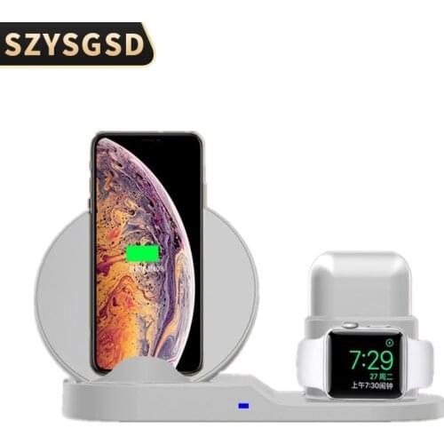3 in 1 10W Fast Wireless Charger Dock Station Fast Charging For iPhone XR XS Max 8 for Apple Watch 3 4 5 For AirPods For Samsung
