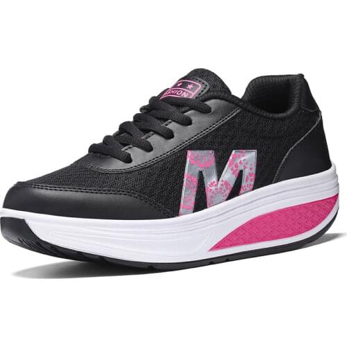 COWCOM 2021 Autumn Winter Mesh Sponge Cake Rocking Shoes Thick Soled Travel Shoes Sports Leisure Single Womens Shoes CYL