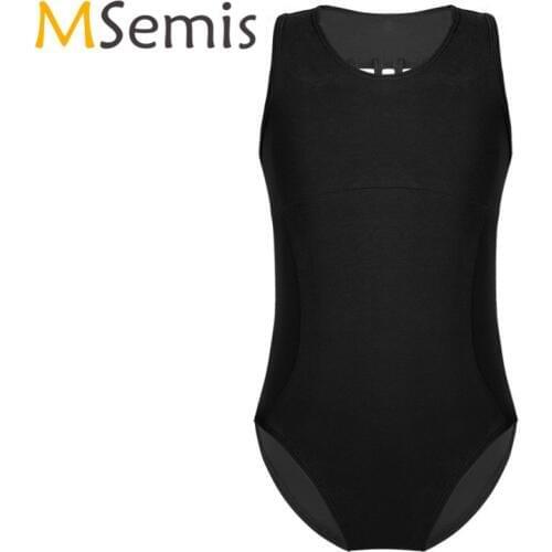 Kids Girls Ballet Leotard Gymnastics Swimsuit for Dancing Sleeveless Strappy Back Ballet Dance Gymnastics Leotard Girls Jumpsuit