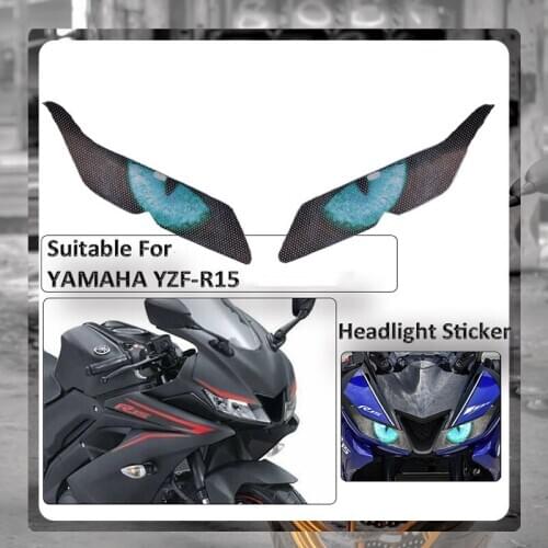 FOR YAMAHA YZF R15 YZFR15 2017 2018 2019 Motorcycle 3D Front Fairing Headlight Guard Sticker Head Light Protection Sticker