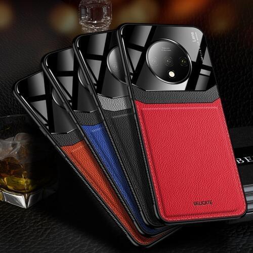 For OnePlus 7T Case Luxury Leather+hard PC Skin protective Back Cover Case for one plus 7t Pro oneplus7T 1+7t phone shell
