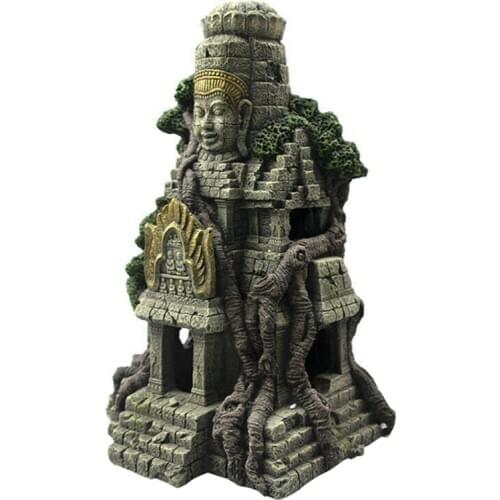 Home Aquarium Ornament Ancient Stone Buddha Resin Figurines Aquarium Ornament Fish Tank Aquarium Decoration Accessories