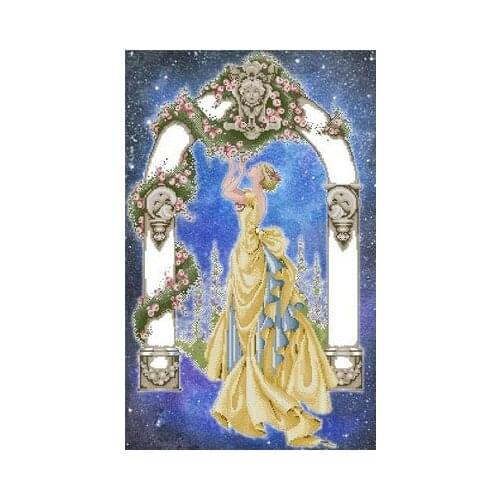 Artistic hand-dyed hand-painted cross-stitch cloth with beaded metal thread cross-stitch kit MD angel styles cross stitch MD-03