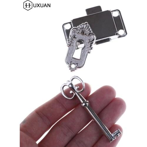 Sliver Classical Lock Drawer Cabinet Wardrobe Cupboard Door Zinc Alloy Lock Antique Furniture Counter Drawer Locks With Key