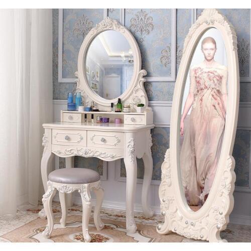 European-style solid wood dresser bedroom dresser mini modern simple dressing cabinet small family makeup table multi-functional
