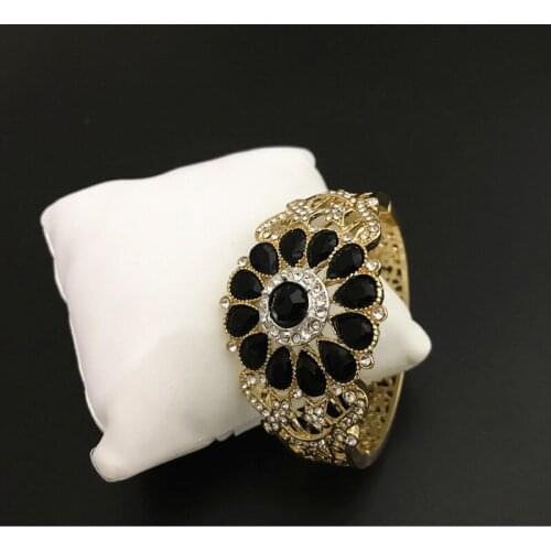 Best Selling Model Muslim Jewelry Gold Arabic Bracelets For Women Charm Crystal Bangle Morocco Classic Jewelries
