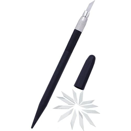 LMDZ Cutting Caving Knife with 12 Replaceable Spare Blades Model Repairing Sculpture Scalpel Knife Sculpture Caving Knife