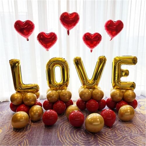 55pcs/set Love Letter Balloon Valentines Day Birthday Proposal Confession Wedding Decoration Party Supplies