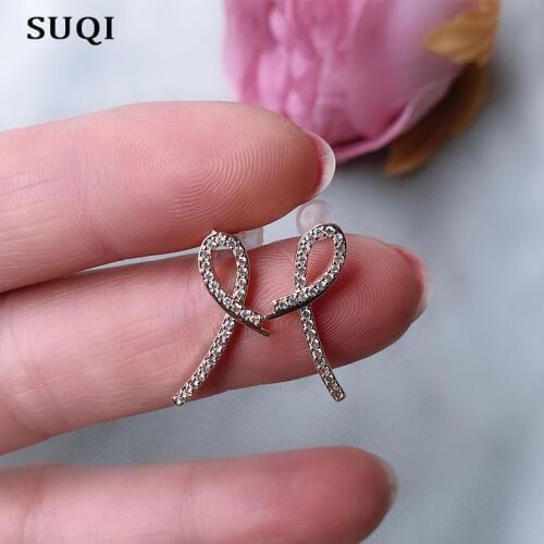 SUQI Fashion gold AAA Zircon Element Stud Earrings For Women party girl jewelry gift decoration non-toxic Earrings