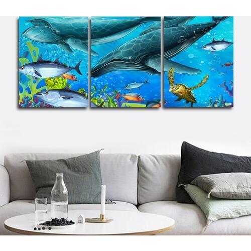 3pcs set 5d diamond painting Shark Sea Animal full diamond embroidery square round drill 3d diamond mosaic home decoration